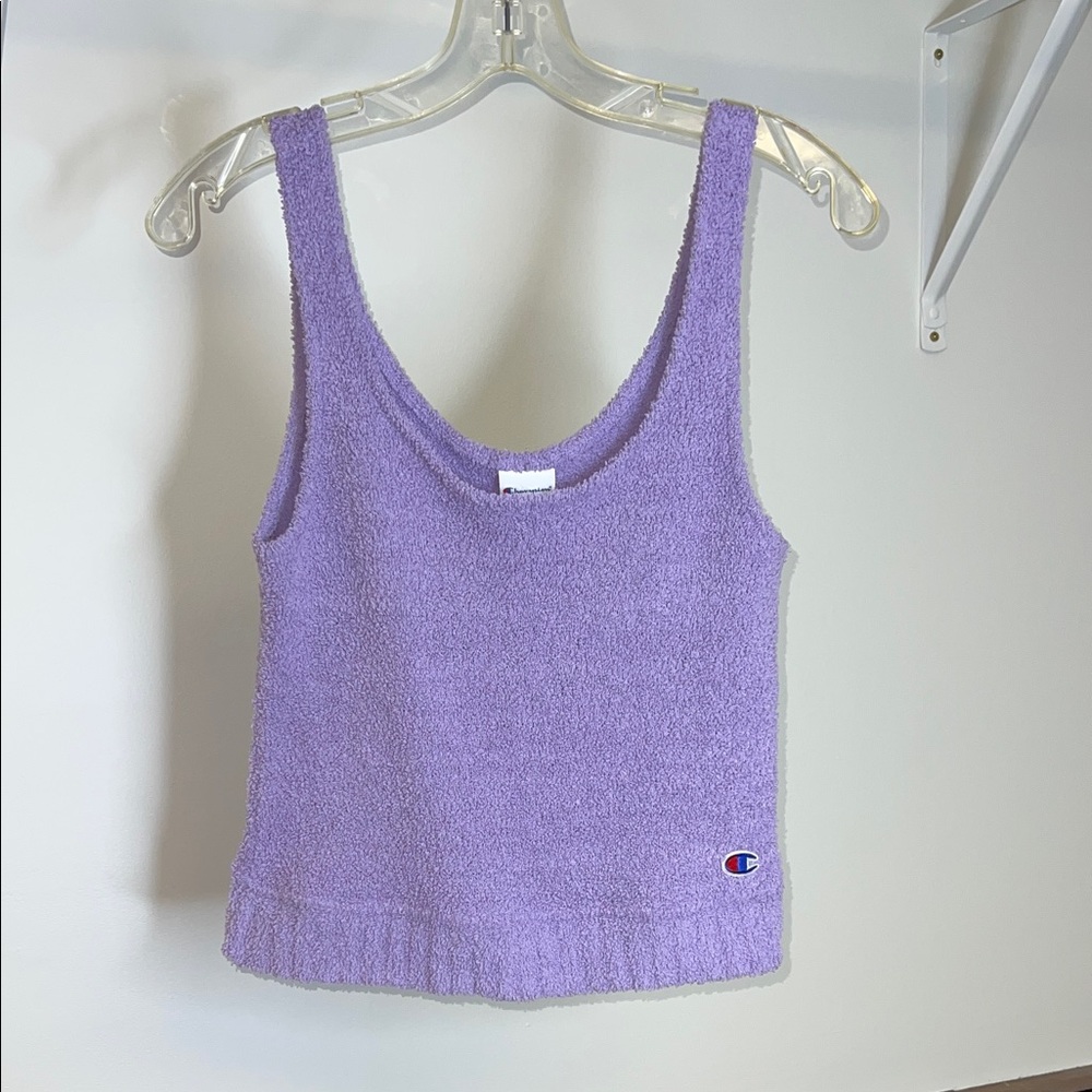 Champion Fuzzy Purple Pajama Crop Top‎ Tanktop- S